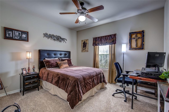 950 Rs County Road 1520, Point, TX 75472 - bedroom with light colored carpet, an office area, and ceiling fan