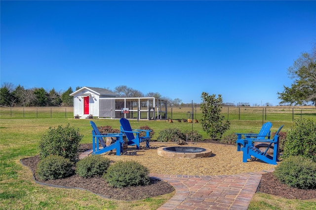 950 Rs County Road 1520, Point, TX 75472 - view of jungle gym with a fire pit and an outdoor structure