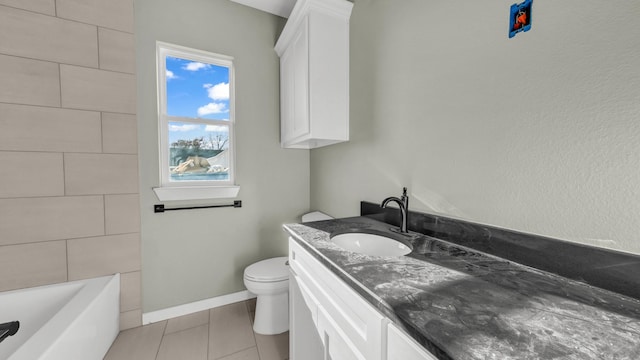 JarTBD Leo Lane, Poolville, TX 76487 - full bathroom featuring tile patterned floors, toilet, vanity, and baseboards