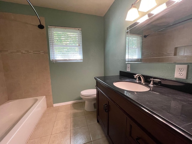 3408 Chaffin Dr, Richland Hills, TX 76118 - full bathroom featuring toilet, tile patterned flooring, vanity, and shower / bath combination