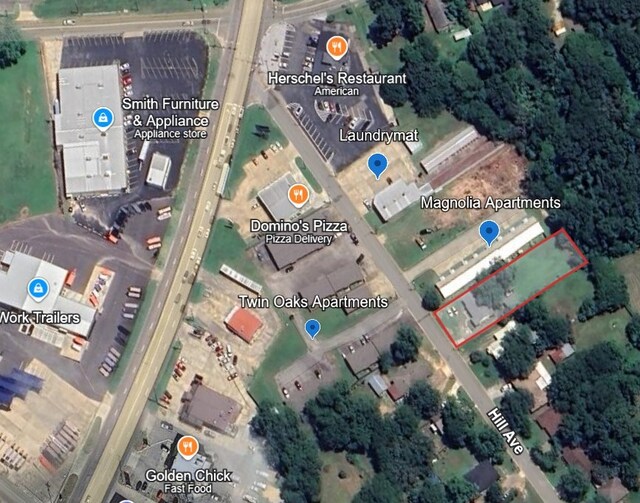 326 Hill Ave, Pittsburg, TX 75686 - aerial overview of property's location featuring property parcel outlined