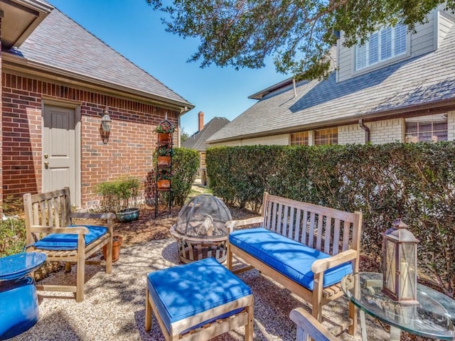 3425 Caleo Ct, Plano, TX 75025 - view of patio featuring a fire pit