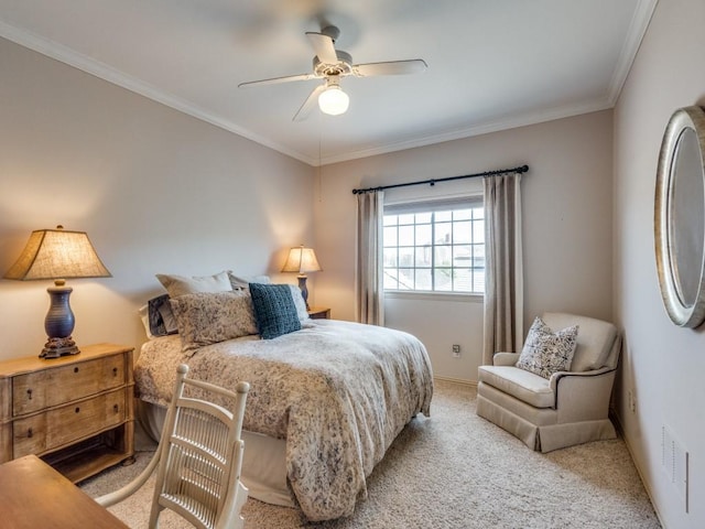 3425 Caleo Ct, Plano, TX 75025 - bedroom with carpet, crown molding, ceiling fan, and baseboards