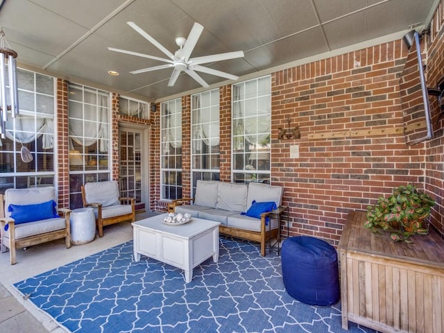 3425 Caleo Ct, Plano, TX 75025 - view of patio with ceiling fan and an outdoor hangout area