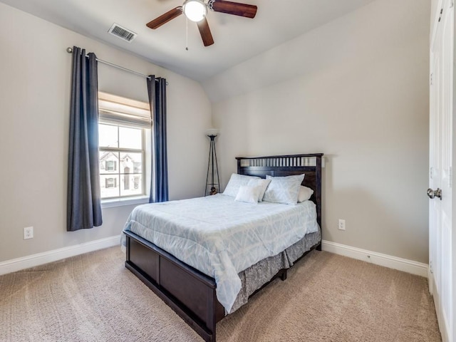 6601 Elderberry Way, Flower Mound, TX 76226 - carpeted bedroom with baseboards, vaulted ceiling, and a ceiling fan