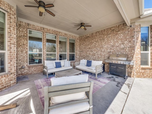 6601 Elderberry Way, Flower Mound, TX 76226 - view of patio / terrace featuring a ceiling fan and an outdoor living space