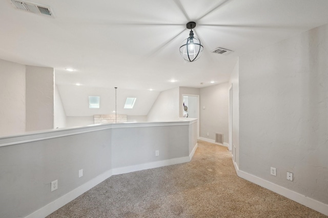 389 Meadow Hill Rd, Fort Worth, TX 76108 - unfurnished room featuring carpet, lofted ceiling, baseboards, and recessed lighting
