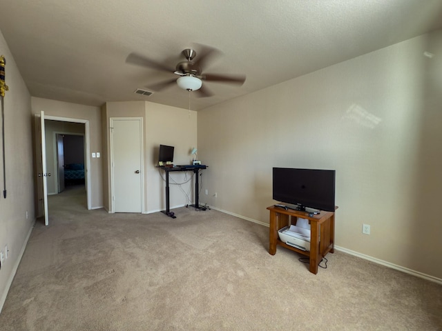 5828 Giddyup Ln, Fort Worth, TX 76179 - unfurnished bedroom with visible vents, baseboards, ceiling fan, and carpet floors