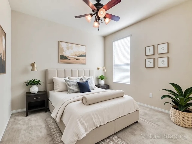 2232 Heaton St, Forney, TX 75126 - bedroom featuring light carpet, baseboards, and ceiling fan