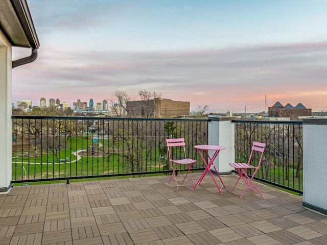 balcony featuring a view of city