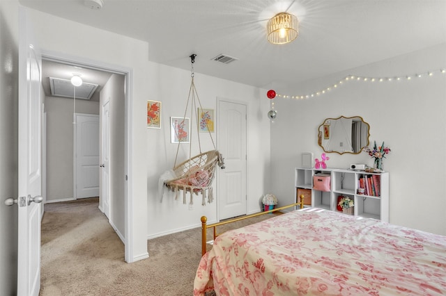 1380 Levi Ln, Forney, TX 75126 - bedroom featuring baseboards, visible vents, attic access, and carpet