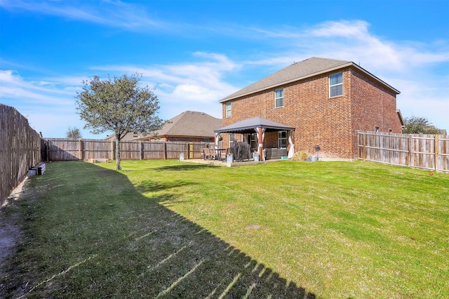 1380 Levi Ln, Forney, TX 75126 - view of yard with a gazebo, a patio area, and a fenced backyard