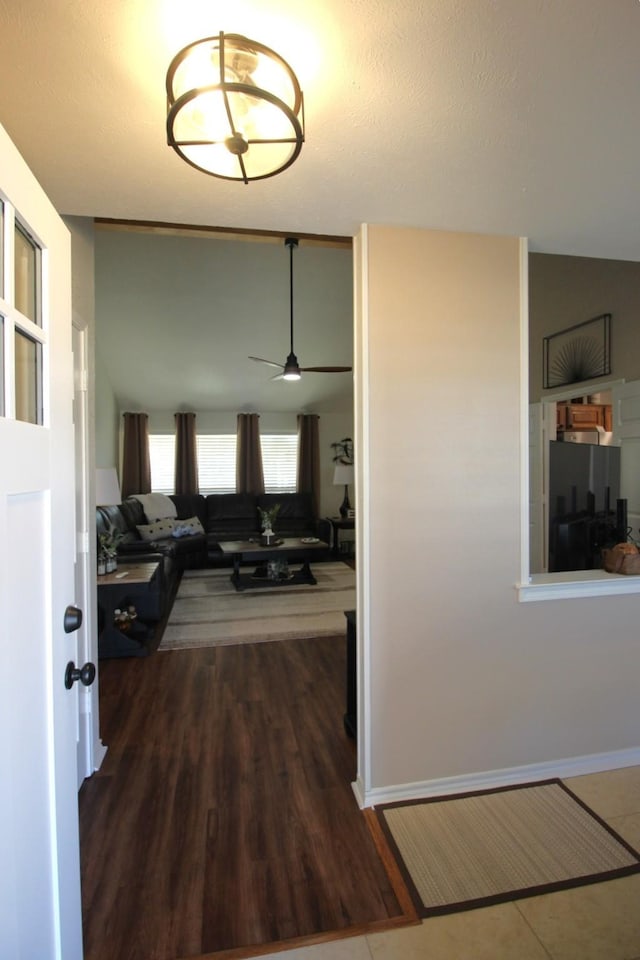 510 Canary Ln, Red Oak, TX 75154 - hallway featuring wood finished floors and baseboards