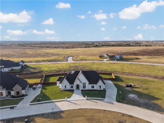 aerial view with a rural view