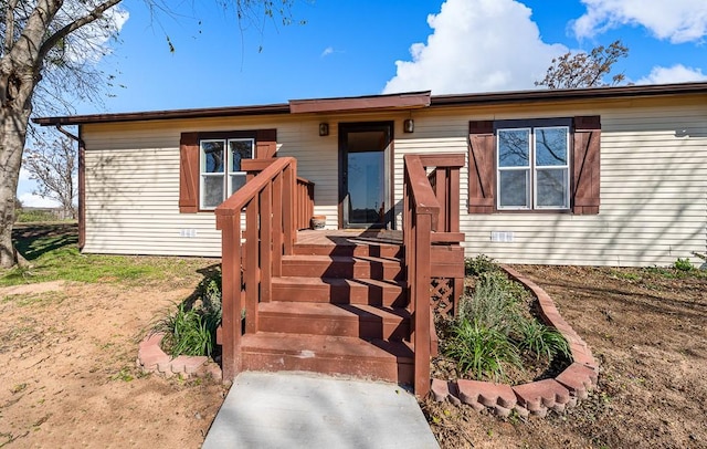 view of single story home