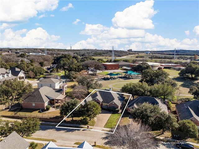 bird's eye view with a residential view