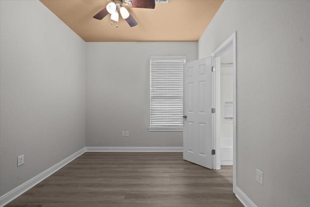 187 Ashland Dr, Woodway, TX 76712 - interior space featuring baseboards, ceiling fan, and wood finished floors