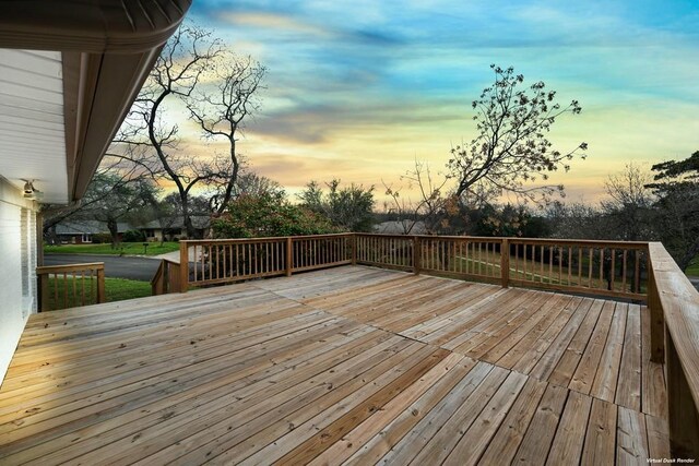 433 Sharron Dr, Woodway, TX 76712 - view of deck at dusk