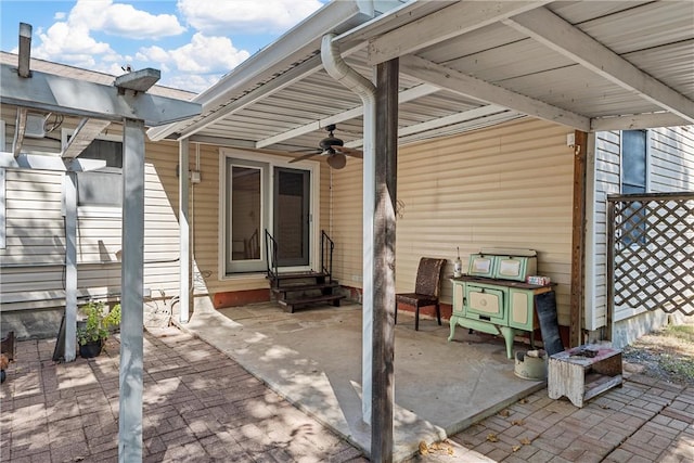 view of patio / terrace featuring entry steps