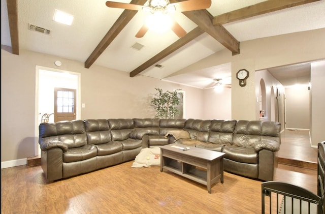 332 Crescent Dr, Hewitt, TX 76643 - living area featuring ceiling fan and wood finished floors
