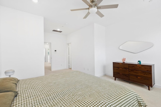 851 Cavitt Ct, Prosper, TX 75078 - bedroom featuring light carpet, baseboards, and a ceiling fan