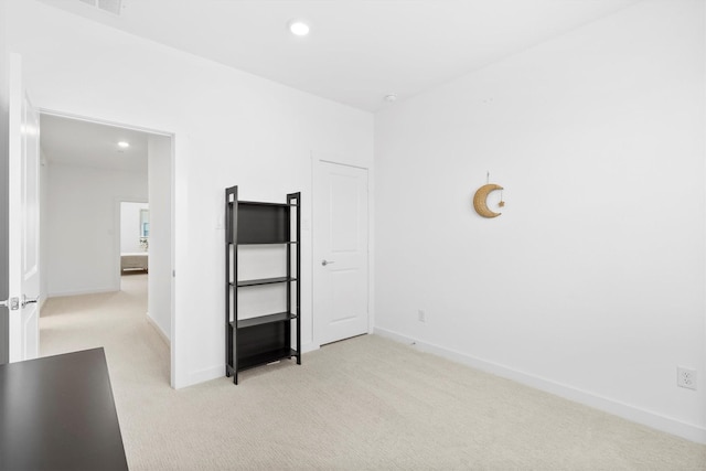 851 Cavitt Ct, Prosper, TX 75078 - unfurnished room with light colored carpet, recessed lighting, and baseboards