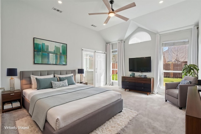 8664 Glenburne Dr, Fort Worth, TX 76131 - bedroom with visible vents, light carpet, and multiple windows