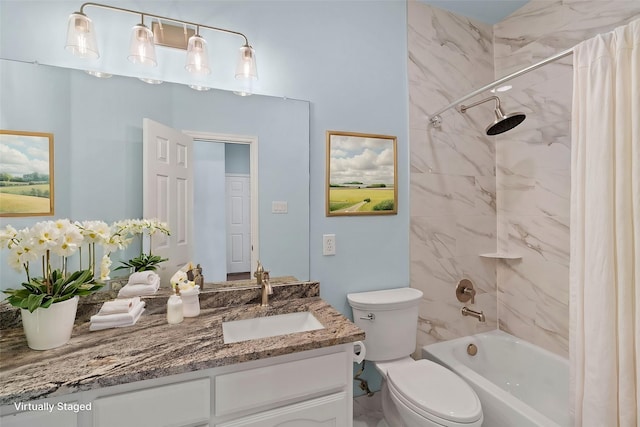 8664 Glenburne Dr, Fort Worth, TX 76131 - full bathroom featuring vanity, shower / bath combo with shower curtain, and toilet