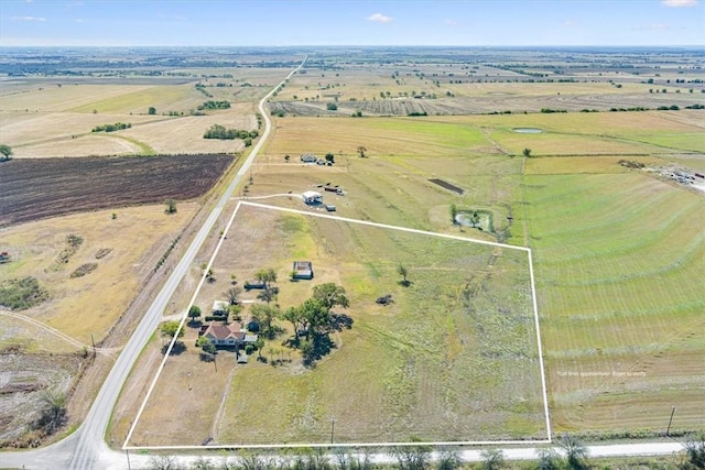aerial view featuring a rural view
