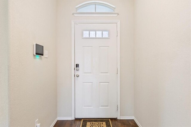 2820 Keathley Dr, Lorena, TX 76655 - doorway featuring baseboards and dark wood-style flooring
