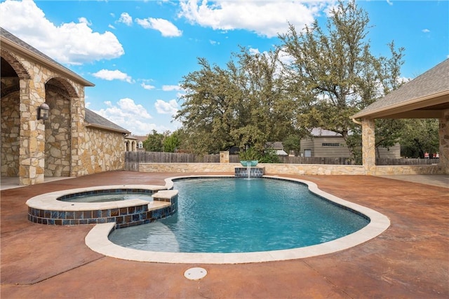 8460 Spicewood Springs Rd, China Spring, TX 76633 - view of pool with a patio area, a pool with connected hot tub, and fence