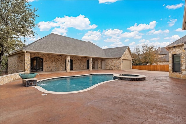 8460 Spicewood Springs Rd, China Spring, TX 76633 - view of pool featuring central air condition unit, a patio, a pool with connected hot tub, and fence
