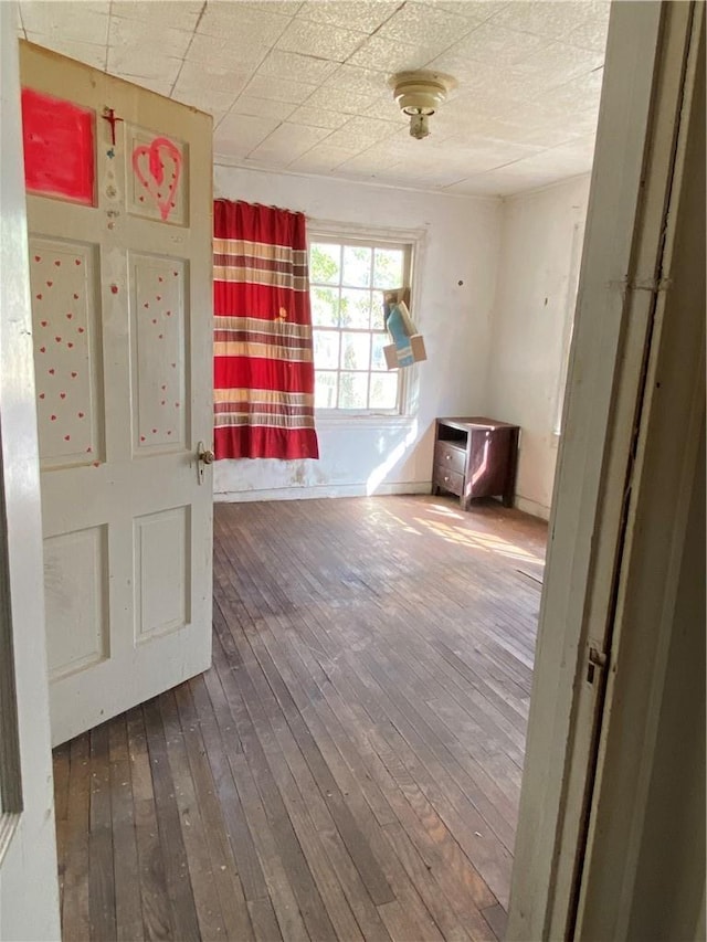 spare room featuring wood-type flooring