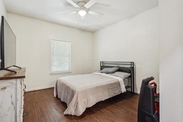 629 S 5th St, Waco, TX 76706 - bedroom with baseboards, ceiling fan, and dark wood-style flooring