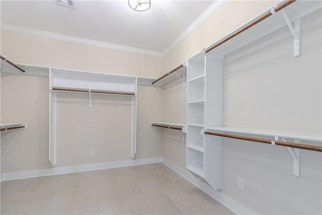 walk in closet featuring visible vents