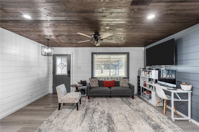 2386 Flat Rock Rd, Waco, TX 76708 - living room featuring a wealth of natural light, wooden ceiling, and wood finished floors