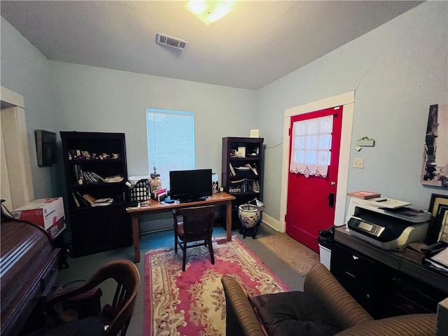 office space featuring visible vents