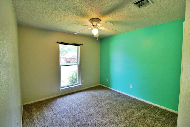 301 Whispering Meadows Dr, Hewitt, TX 76643 - empty room with a ceiling fan, carpet flooring, a textured ceiling, and baseboards