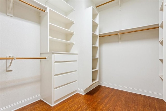 spacious closet with wood finished floors