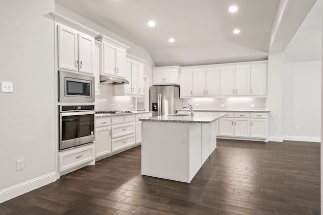429 Cooper St, Argyle, TX 76226 - kitchen featuring a sink, appliances with stainless steel finishes, white cabinets, and dark wood finished floors
