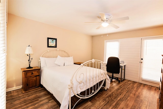 4020 River Oaks Cir, Temple, TX 76504 - bedroom featuring dark wood finished floors and a ceiling fan