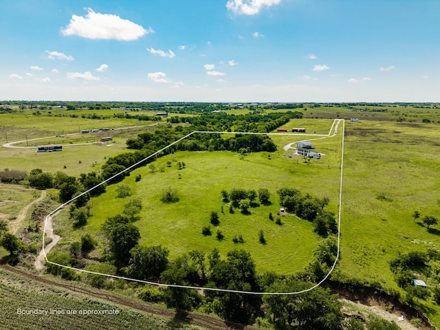 drone / aerial view featuring a rural view
