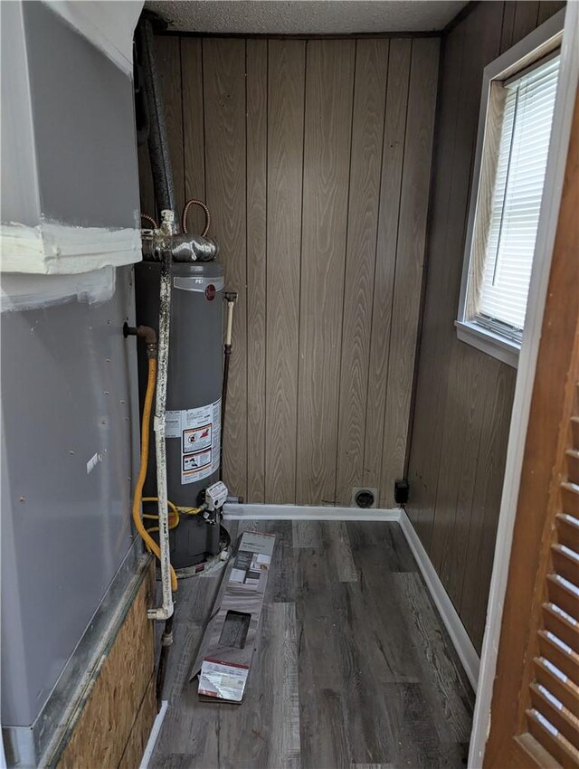 utility room with gas water heater