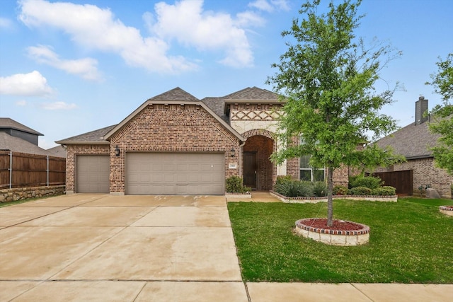 2905 Shires Dr, Mansfield, TX 76084 - view of front of home featuring an attached garage, brick siding, concrete driveway, and a shingled roof