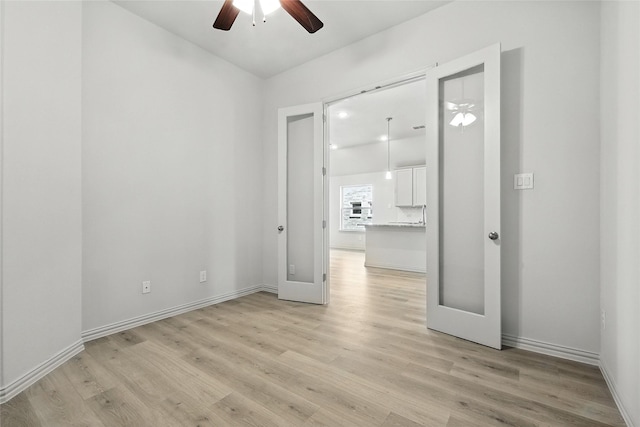 1436 Odette Dr, Arlington, TX 76013 - spare room featuring ceiling fan and light wood-type flooring