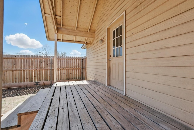 wooden terrace with fence
