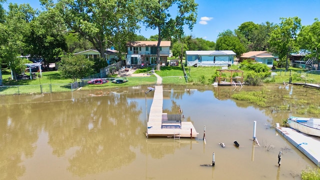 6837 Briar Rd, Azle, TX 76020 - dock area with a water view and fence