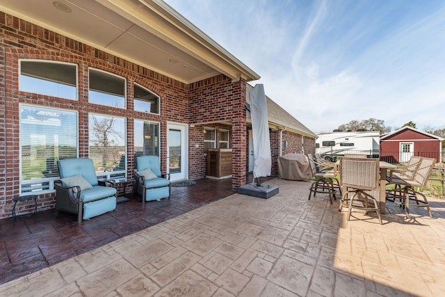 view of patio with outdoor dining space
