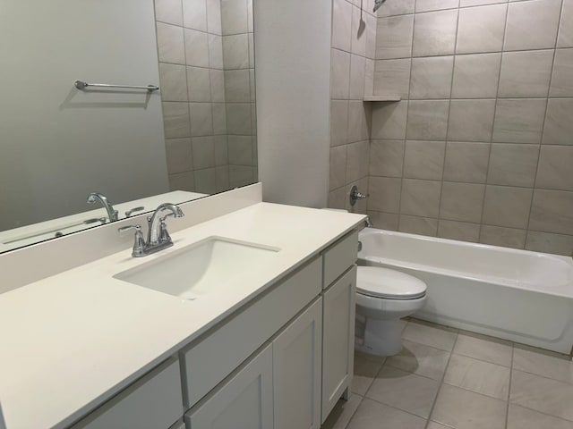 2465 Blackjack Oak Rd, Oak Ridge, TX 75161 - bathroom with toilet, vanity, bathtub / shower combination, and tile patterned floors