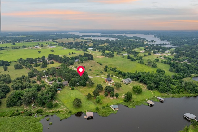 5327 Dusty Rd, Athens, TX 75752 - aerial view at dusk of a water view and a rural view